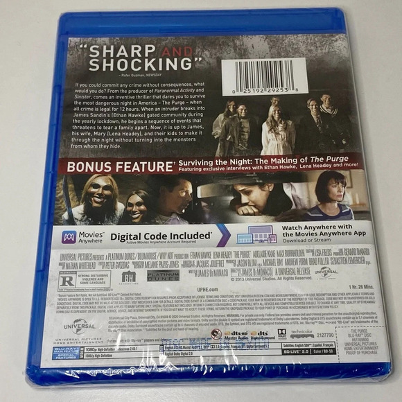 The Purge Blu-Ray DVD NEW - Picture 2 of 2